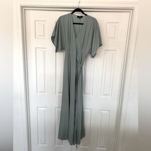 Blue maxi wrap dress